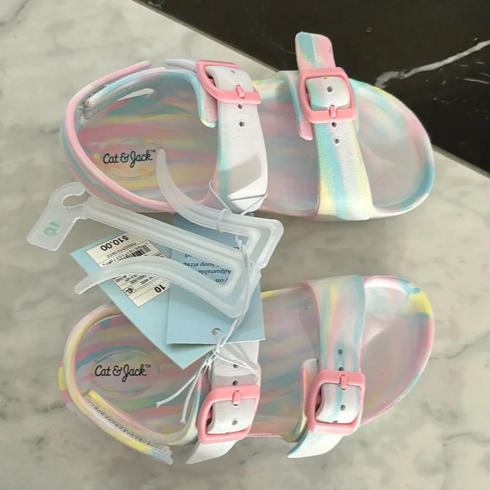 Brand new cat and jack tie dye sandals size 10
